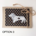 Dachshund hand printed gift card